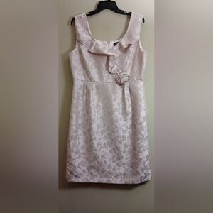 Tahari Pink/Grey Sleeveless Dress Size 14